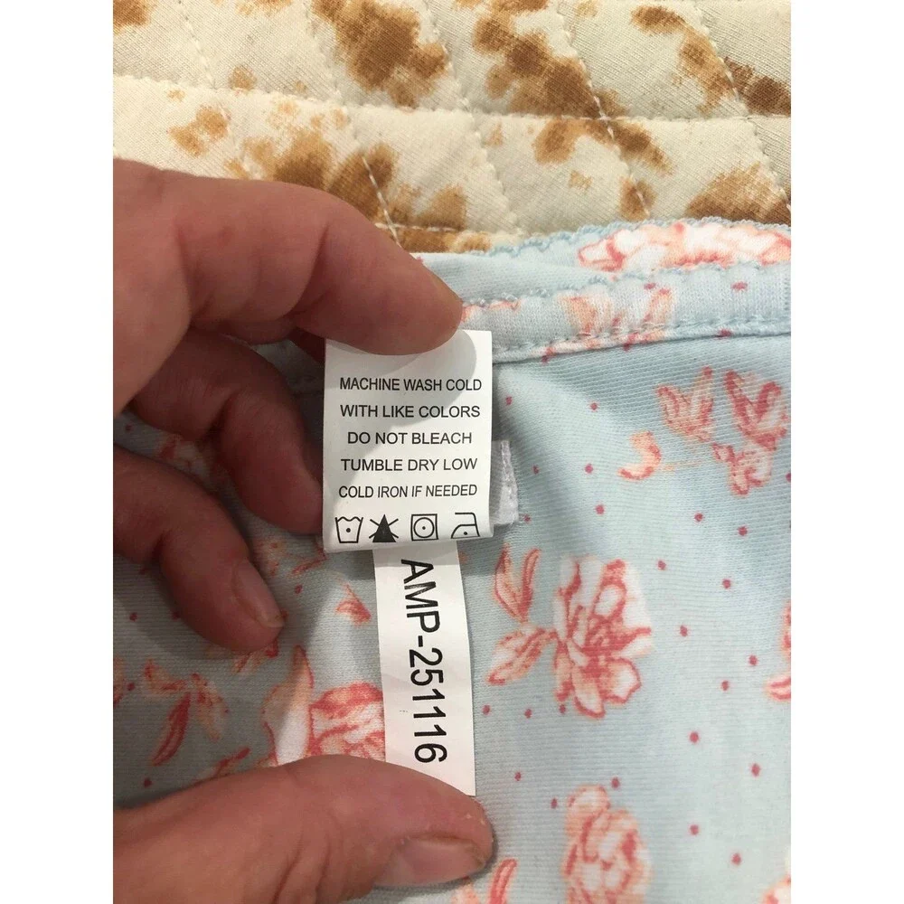 Mud Pie Blue Pink Rose Floral Swaddle